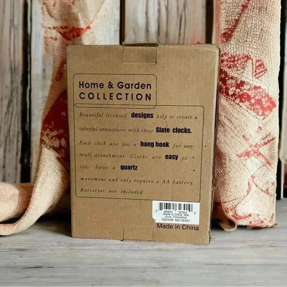 Slate Clock New With Tags in Box "Friendship" Home & Garden Collection. - Picture 2 of 5